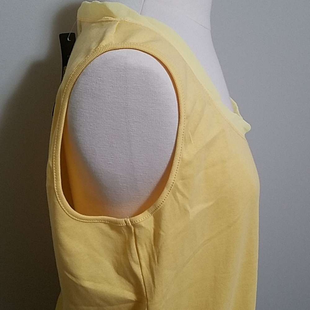 Ralph Lauren Yellow Knit Sleeveless Top sz XL NEW - Picture 4 of 11